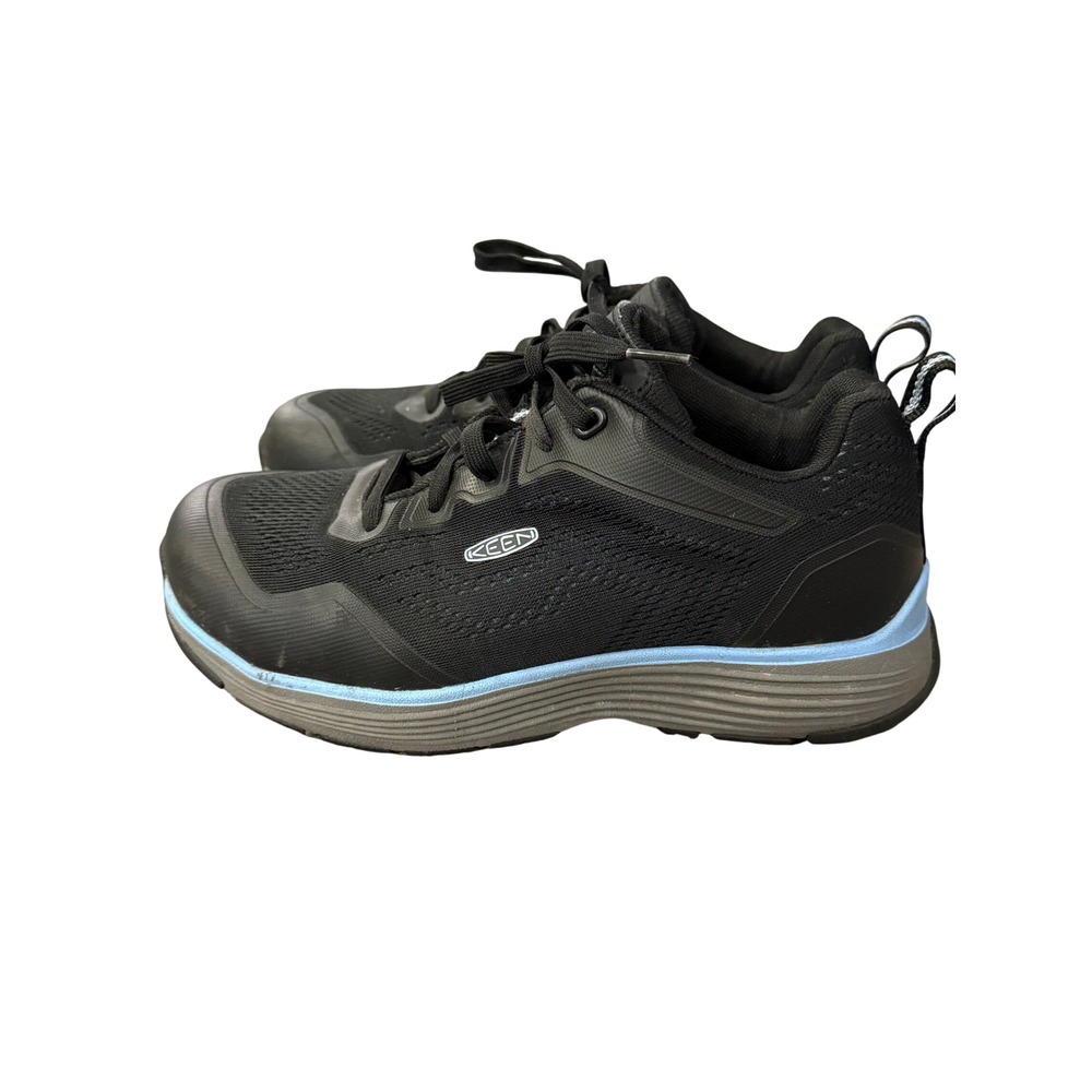 Keen Utility Sparta II Aluminum Toe Work Shoes Women 7.5W Black Blue ASTM EH